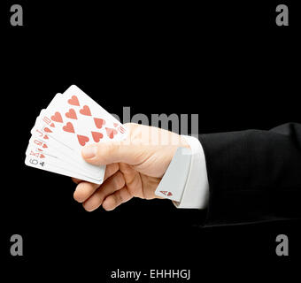 Kaukasische Männer Hand in einem Business-Anzug, isoliert Stockfoto