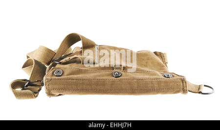 Braune Armee Umhängetasche isoliert Stockfoto