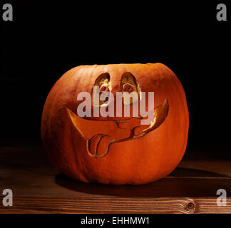 Lächelnde Jack o Lantern Kürbis Zusammensetzung Stockfoto
