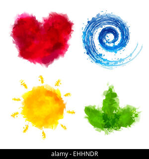 Aquarell Elemente Stockfoto