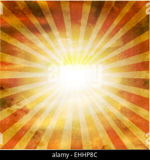 Retro Quadrat geformte Sunburst Stockfoto