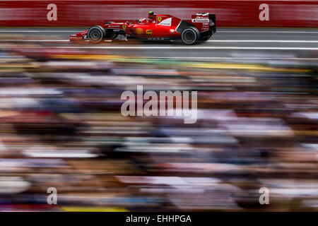 Melbourne, Australien. 14. März 2015. KIMI RÄIKKÖNEN von Finnland und Scuderia Ferrari fährt während das dritte freie Training des 2015 Australian Grand Prix im Albert Park Circuit in Melbourne. Bildnachweis: James Gasperotti/ZUMA Draht/Alamy Live-Nachrichten Stockfoto