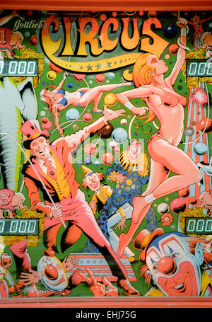 Las Vegas, Nv - Januar 1: Classic vintage pinball Kunst in Las Vegas, Nevada, am 1. Januar 1998. Stockfoto
