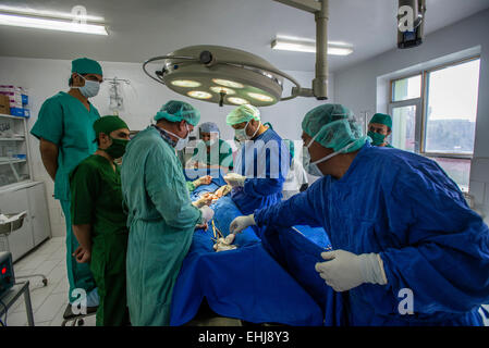 Gynäkologische Chirurgie im zentralen Krankenhaus von afghanischen Rothalbmond-Gesellschaft, Kabul, Afghanistan Stockfoto