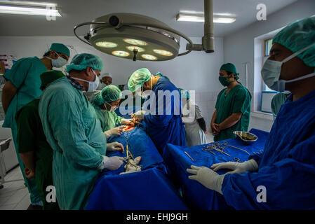 Gynäkologische Chirurgie im zentralen Krankenhaus von afghanischen Rothalbmond-Gesellschaft, Kabul, Afghanistan Stockfoto