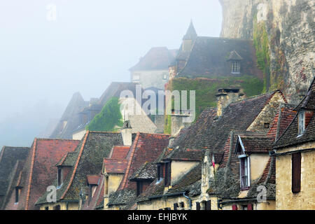 La Roque-Gageac, Dordogne, Aquitaine, Frankreich Stockfoto