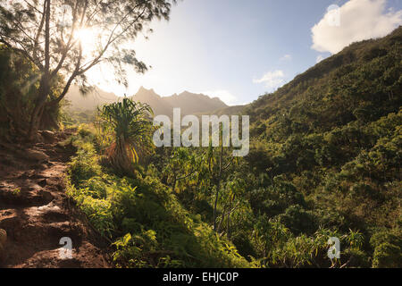 Kalalau Trail Wandern, Na Pali Coast, Kauai, Hawaii Stockfoto