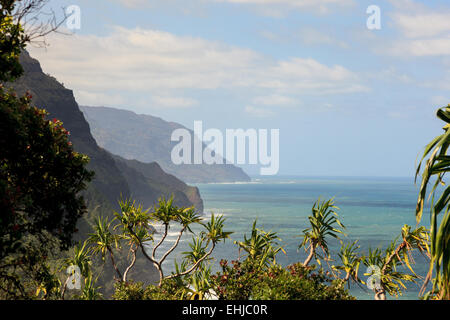 Kalalau Trail Wandern, Na Pali Coast, Kauai, Hawaii Stockfoto