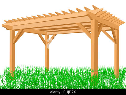 Pergola aus Holz Stockfoto