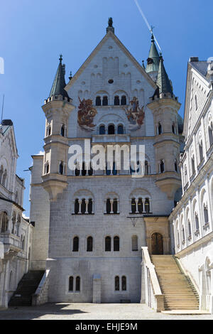 Schloss Neuschwanstein - Schlosshof Stockfoto