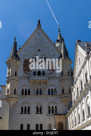 Innenhof des bayrischen Schloss Neuschwanstein Stockfoto