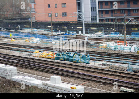 Der Bau der Eisenbahnlinien in england Stockfoto