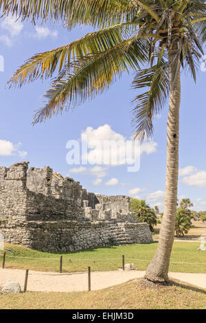 Großer Palast Tulum Maya Mexiko vor Ort Stockfoto