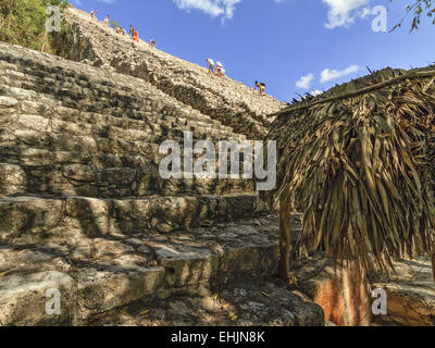 Pyramid Steele bei Coba Quintana Mexiko Stockfoto