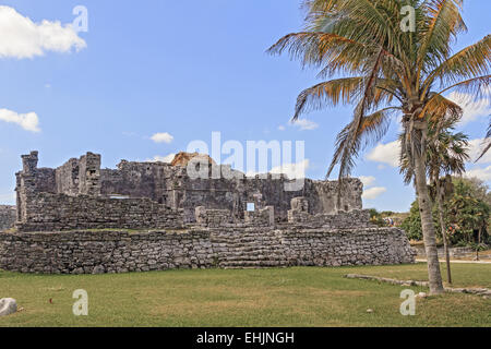 Großer Palast Tulum Maya Mexiko vor Ort Stockfoto