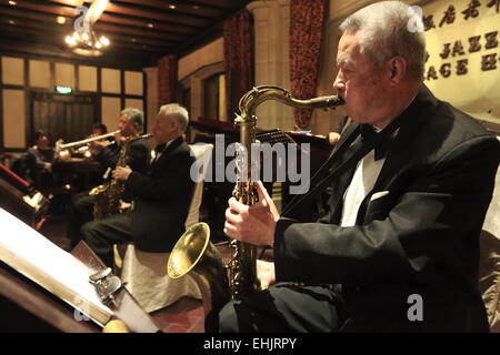 Alten Jazz Band im Fairmont Peace Hotel. Shanghai China Stockfoto