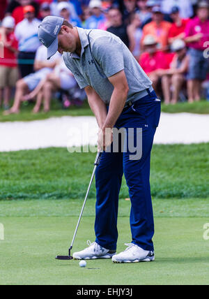 14.03.2015 - putts Palm Harbor, FL, USA - Jordan Spieth am 1. Loch im Innisbrook Resort (Copperhead) in Palm Harbor FL. DelMecum/Cal Sport Media Stockfoto