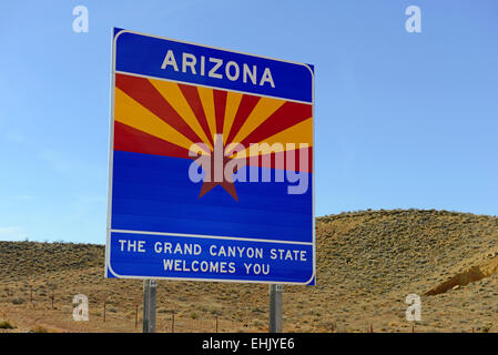 Arizona-Zustand-Willkommens-Schild Stockfoto