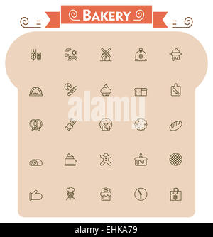 Bäckerei-Icon-set Stockfoto