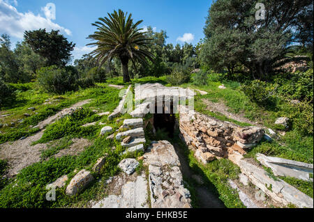Punische Nekropole im Inneren der Antonine-Bad-Komplex an Karthago, Tunesien. Stockfoto