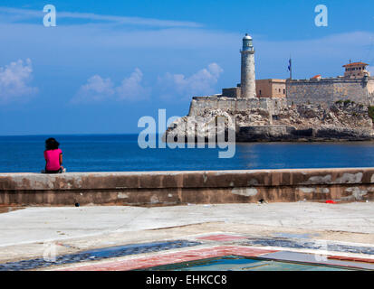 Morro Burg bewacht den Eingang zur Havana Bucht, Kuba Stockfoto