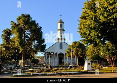 Historischen Holzkirche, gebaut von Jesuit, Chiloé, Chile Stockfoto