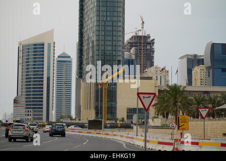 Ansicht von Dafna Bereich in Doha, Katar Stockfoto