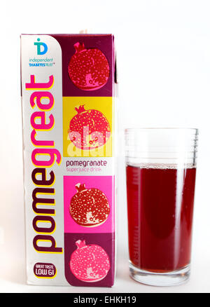 Pomegreat-Granatapfel-Saft, London Stockfoto