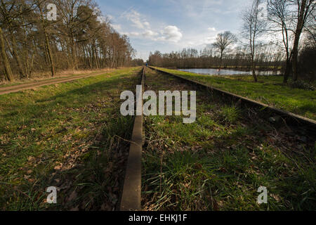 Alten Eisenbahnlinie "Borkense Kurs" in der Nähe der deutschen Grenze in der Gemeinde Winterswijk Stockfoto