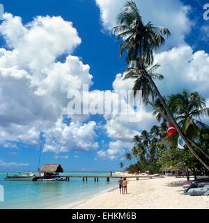 Pigeon Point, Tobago, Trinidad und Tobago, Karibik - 1998, bevor der Strand, durch übermäßige Entwicklung verwöhnt wurde genommen Stockfoto