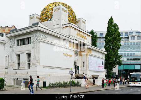 Die Gebäude der Secession, eine Ausstellungshalle für zeitgenössische Kunst, Wien, Österreich. Stockfoto