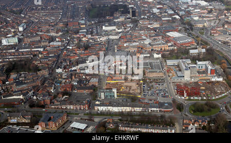 Luftaufnahme von Darlington Stadtzentrum, County Durham, Großbritannien Stockfoto