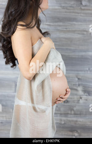 die süßen Erwartung einer schwangeren Stockfoto