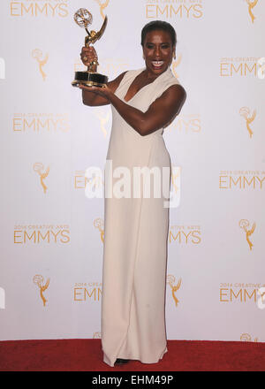 Die Fernsehakademie 2014 Creative Arts Emmy Awards auf der Nokia Theatre L.A. am 16. August 2014 in Los Angeles, Kalifornien. Mitwirkende: Uzo Aduba wo: Los Angeles, California, Vereinigte Staaten von Amerika bei: 17. August 2014 Stockfoto