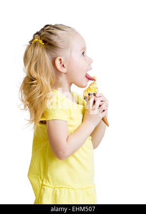 Kinder essen Eis im Studio isoliert Stockfoto