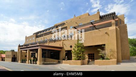 Adobe-Architektur-Stil-Haus in Sata Fe, New Mexico Stockfoto