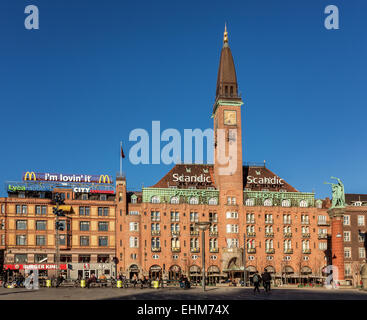 Scandic Palace Hotel auf dem Rathausplatz, radhus Pladsen, Kopenhagen, Dänemark Stockfoto