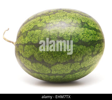 ganze Wassermelone isoliert auf weißem Hintergrund Stockfoto