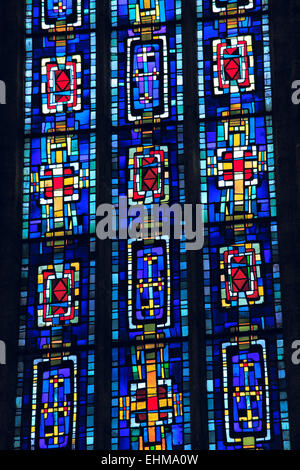 Glasfenster der Kirche der Jakobiner, Toulouse, Frankreich Stockfoto