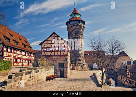 Nürnberger Burg. Bild von der Nürnberger Burg in Nürnberg. Stockfoto
