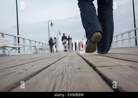 Strand Holzmole in Ostsee - Orlowo, Gdynia, Polen Stockfoto