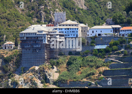 Dionissiou Kloster, Athos-Halbinsel, Berg Athos, Chalkidiki, Griechenland Stockfoto