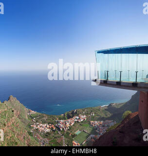 Blick vom Mirador de Abrante Restaurant von Agulo, La Gomera, Kanarische Inseln, Spanien Stockfoto