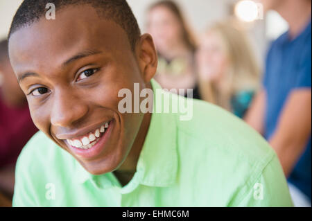 Nahaufnahme eines lächelnden Gesicht von Teenager Stockfoto