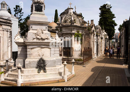 Argentinien, Buenos Aires, Recoleta Friedhof, Denkmäler und Gräber Stockfoto