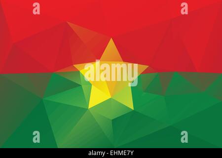 Burkina Faso Fahne - dreieckigen polygonale Muster Stock Vektor