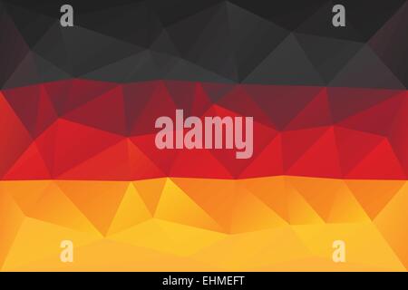 Deutsche Flagge - dreieckigen polygonale Muster Stock Vektor
