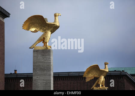 Reichsadler (1936). Nazi-Adler von Waldemar Raemisch vor das Haus des deutschen Sports im Olympiapark Berlin, Deutschland. Stockfoto