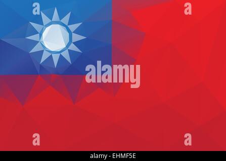 Taiwan-Flag - dreieckige polygonalen Vektormuster Stock Vektor