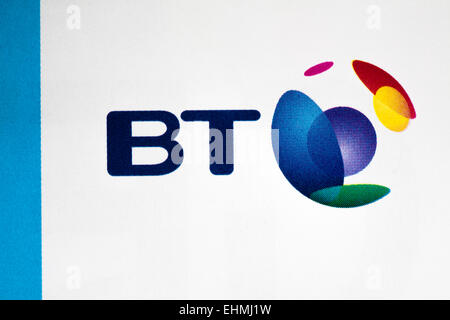 BT Logo auf Briefkopf Stockfoto